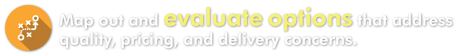 Evaluate options that address quality, pricing, and delivery concerns.